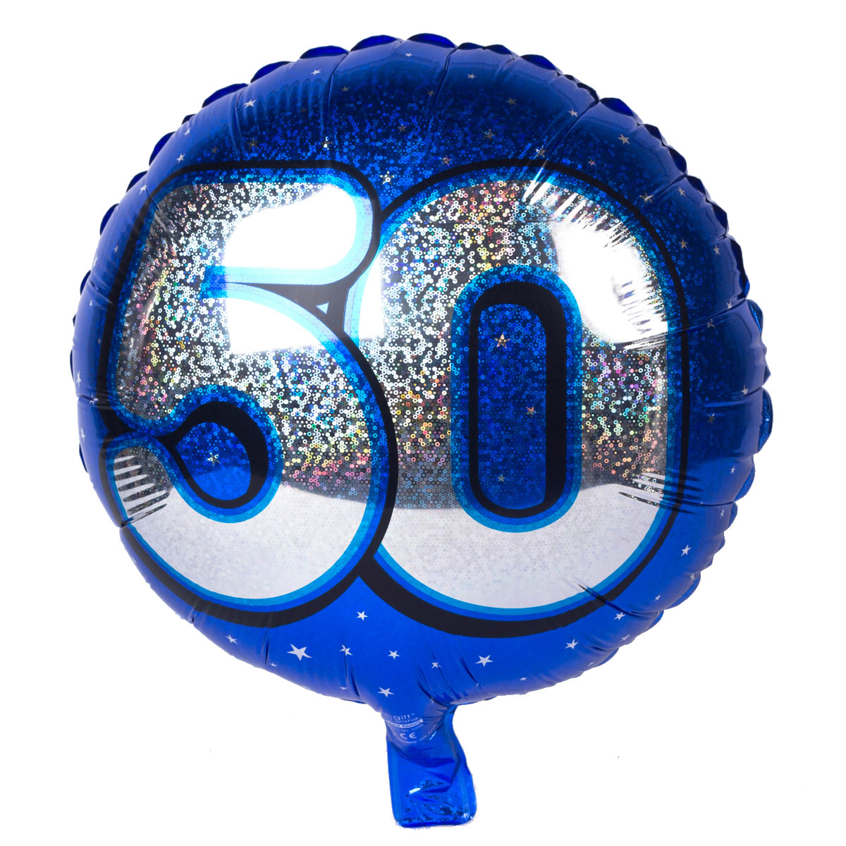 Holographic Blue Age 50 Foil Helium Balloon