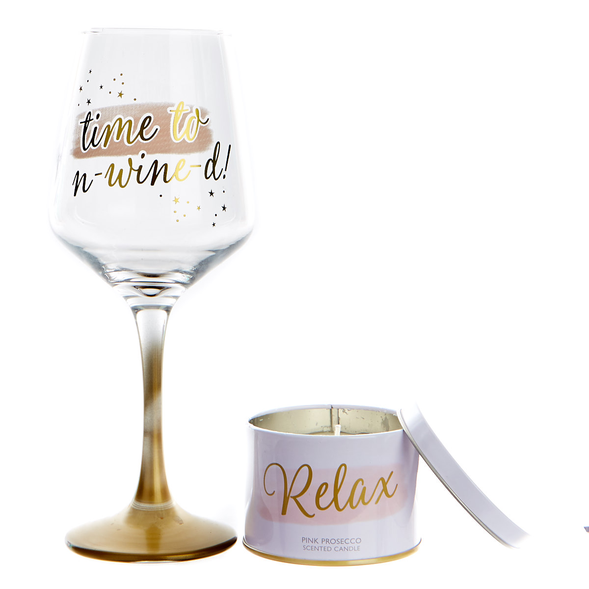 Wine Glass & Candle Set - Time To Un-wine-d
