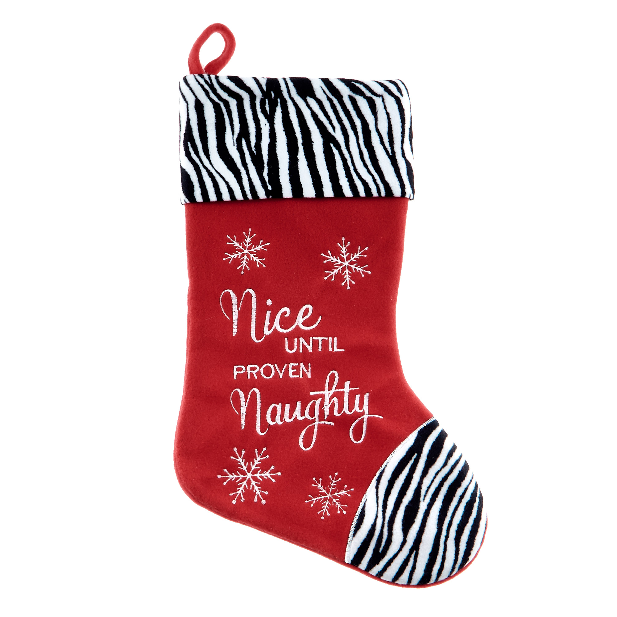 Nice Until Proven Naughty Christmas Stocking