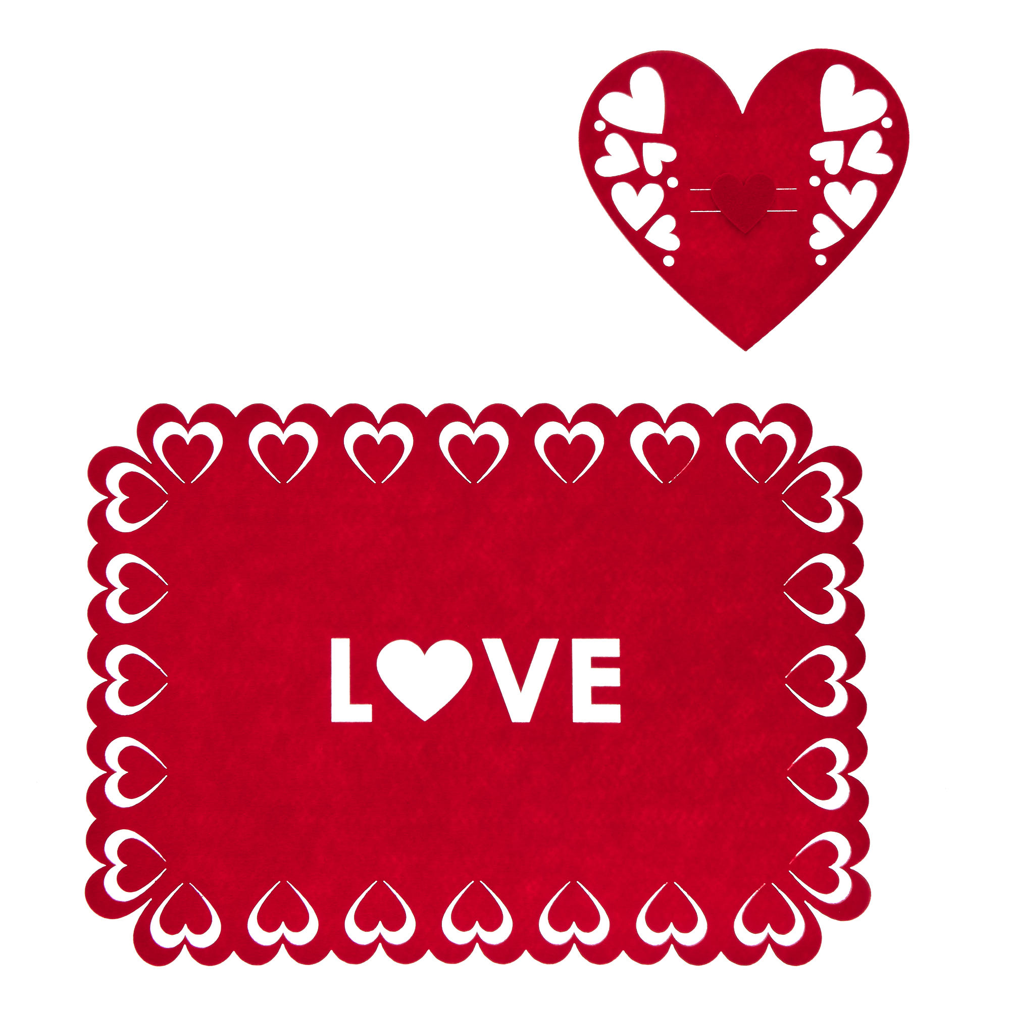Love Felt Placemats & Cutlery Holders - Pack of 2