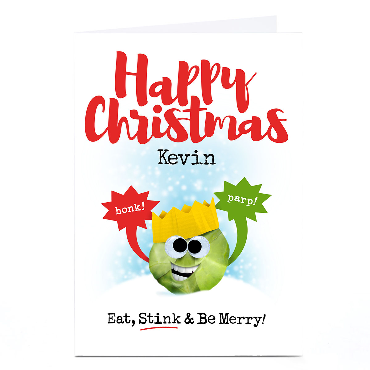 Personalised PG Quips Christmas Card - Eat, Stink & Be Merry 