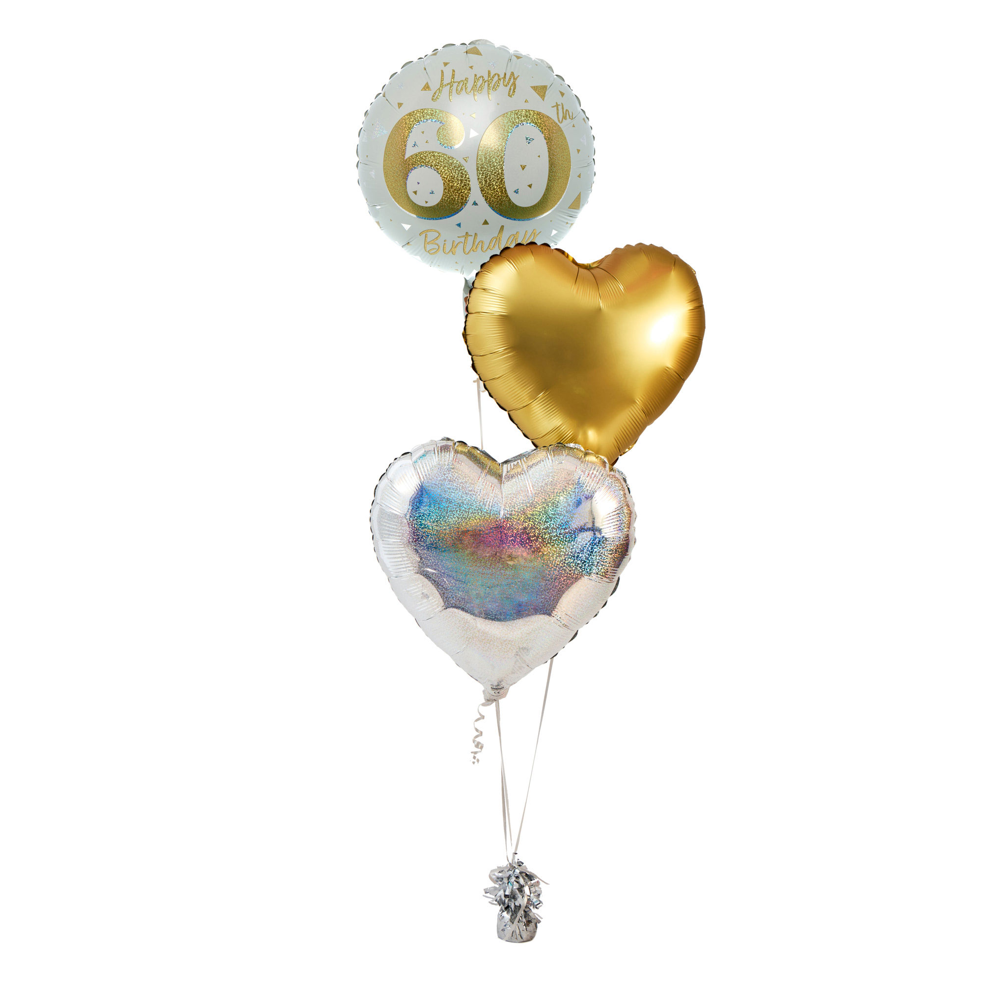 Happy 60th Birthday Inflated Balloon Arrangement