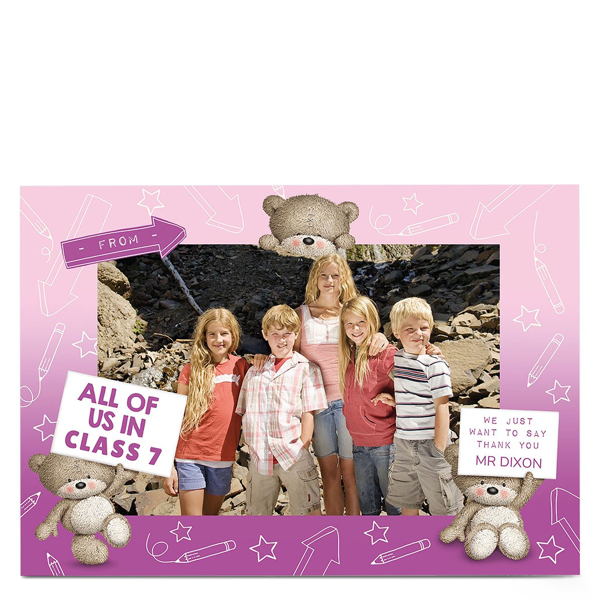 Hugs Photo Thank You Teacher Card - From The Class