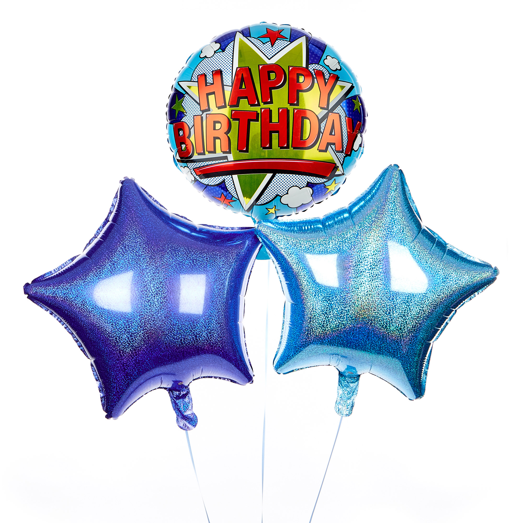 Pop Art Happy Birthday Balloon Bouquet - DELIVERED INFLATED!