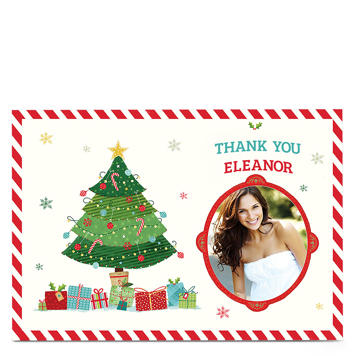 Personalised Christmas Thank You Card - Presents Under The Tree