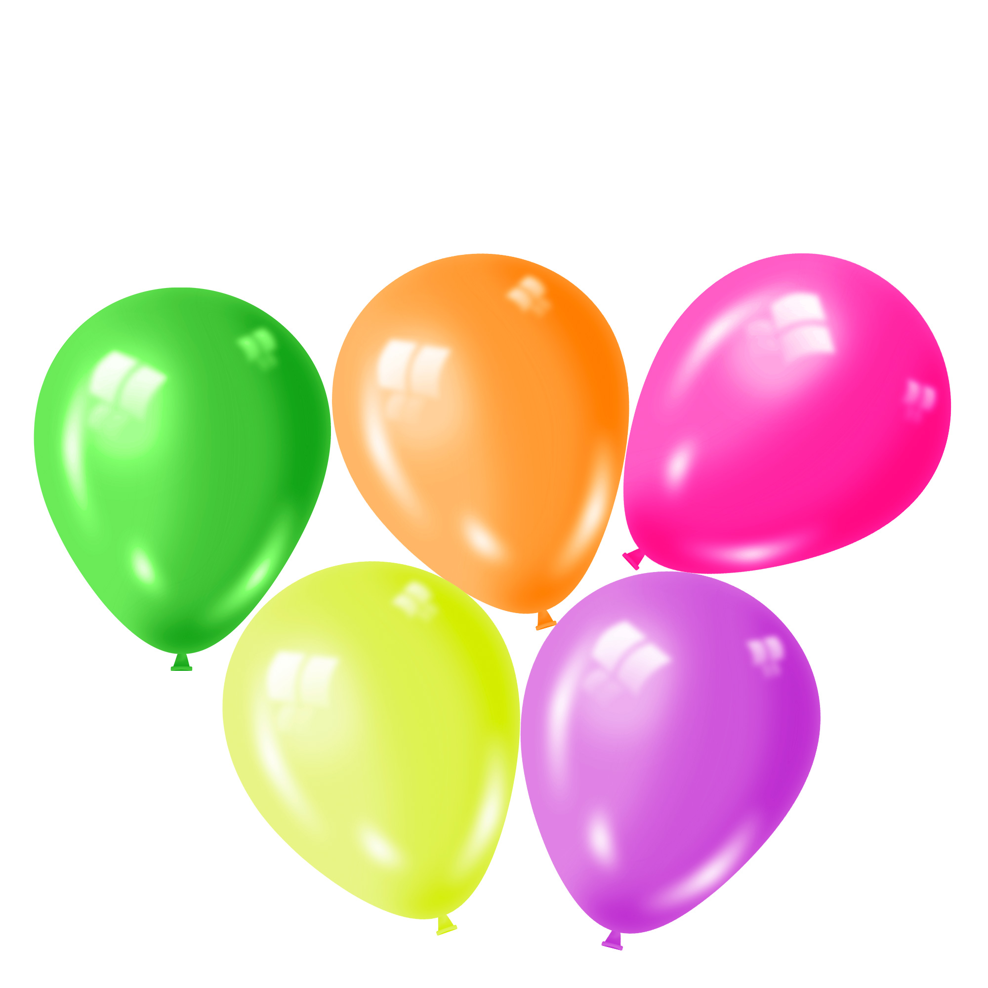 Assorted Neon Latex Balloons - Pack Of 50