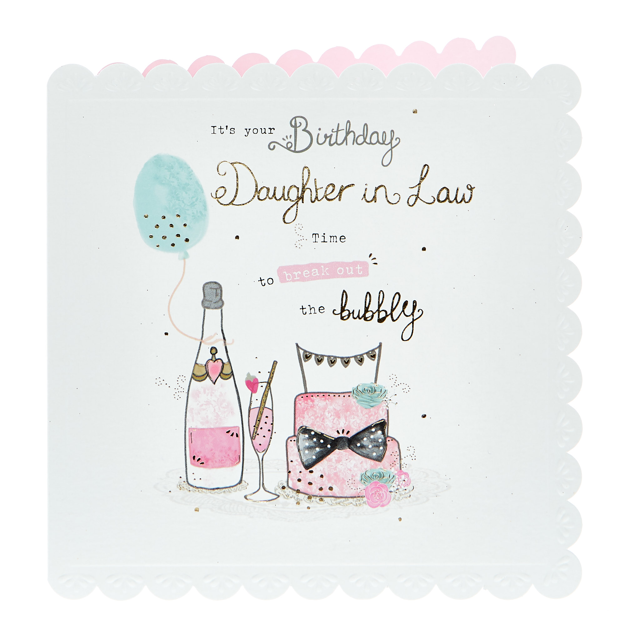 Birthday Card - Daughter In Law, Bubbly