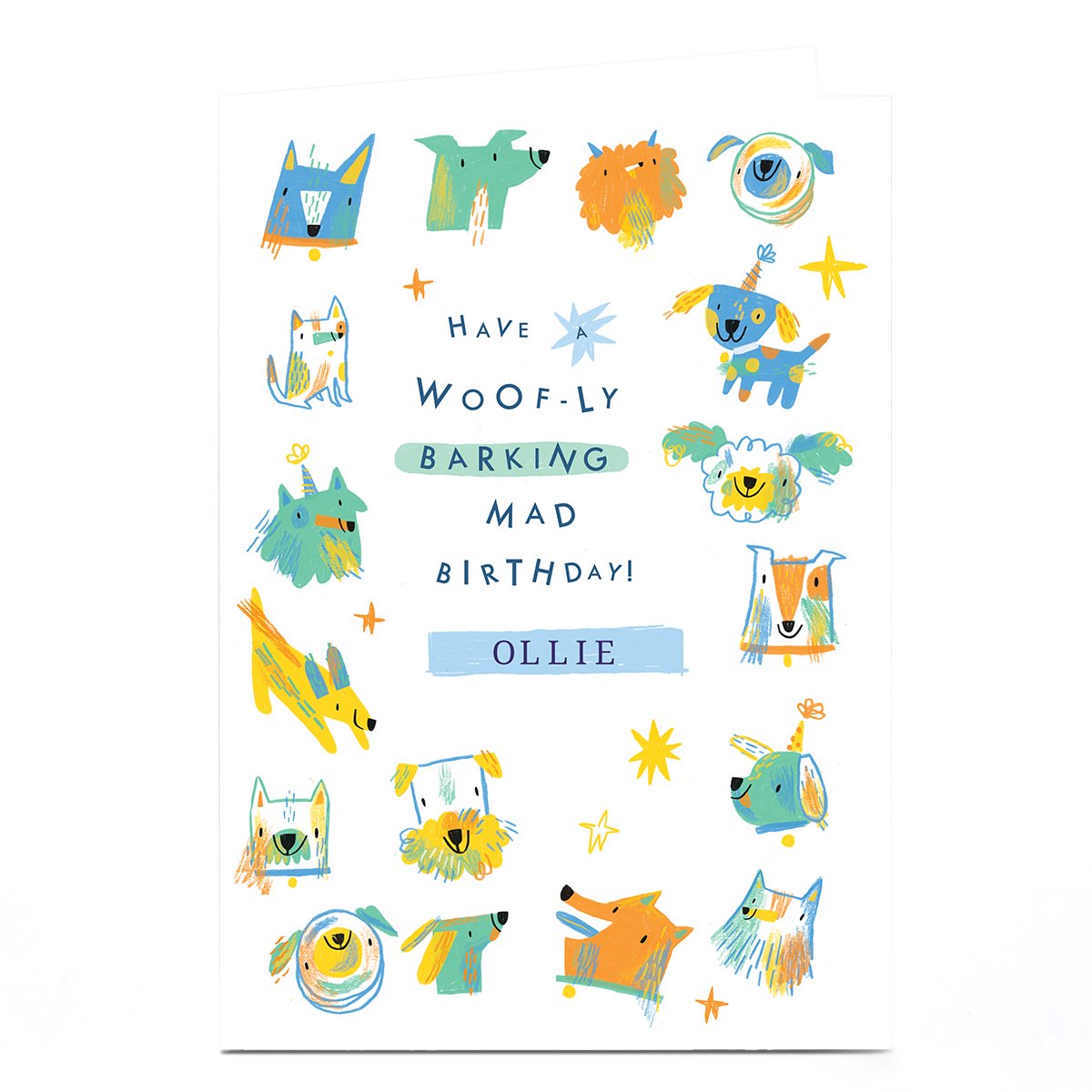 Personalised Jordan Wray Birthday Card - Dogs