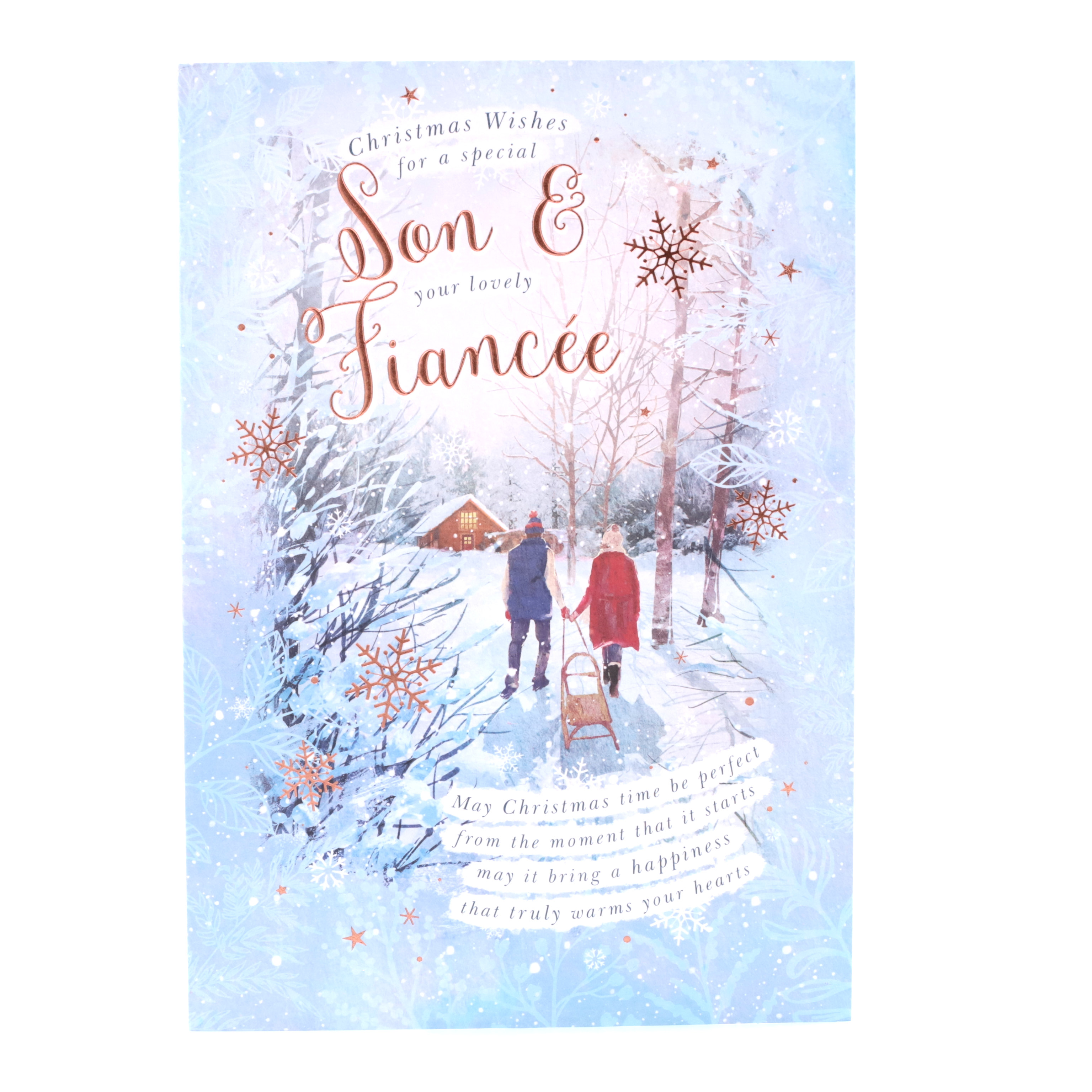 Christmas Card - Son And Fiancee, Traditional Christmas Wishes