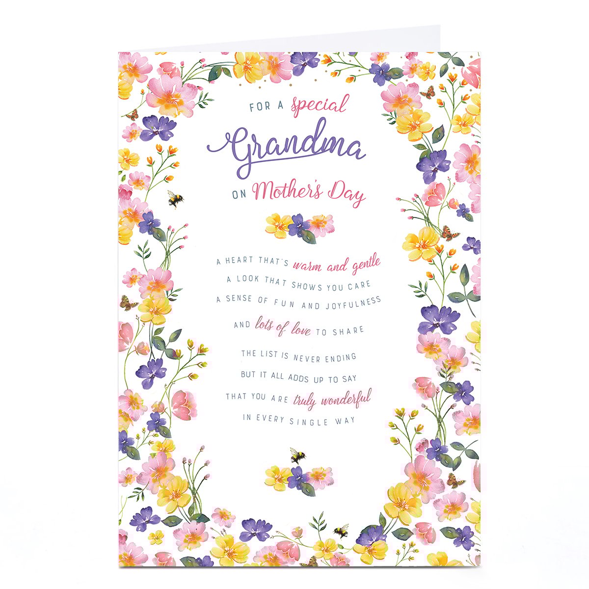 Personalised Mother's Day Card - Special Grandma Poem