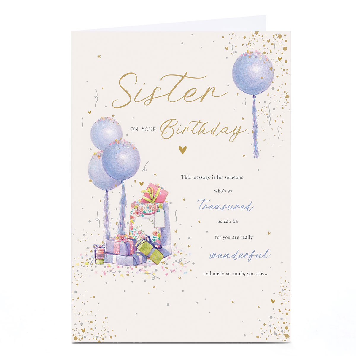Personalised Birthday Card - Treasured As Can Be, Sister