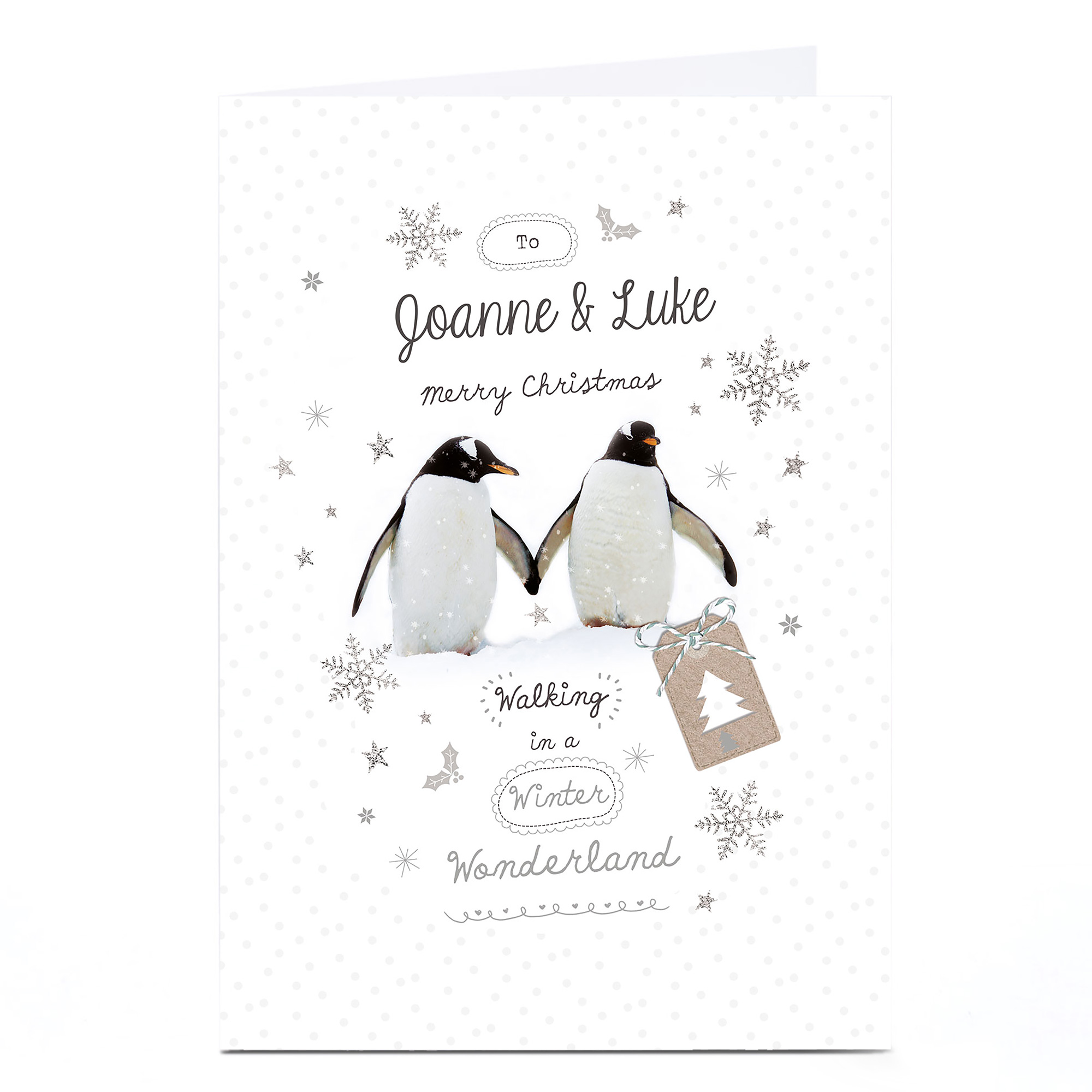 Personalised Christmas Card - Penguin Couple