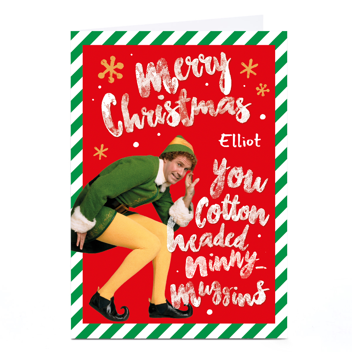Personalised Elf Christmas Card - Cotton Headed Ninny Muggins