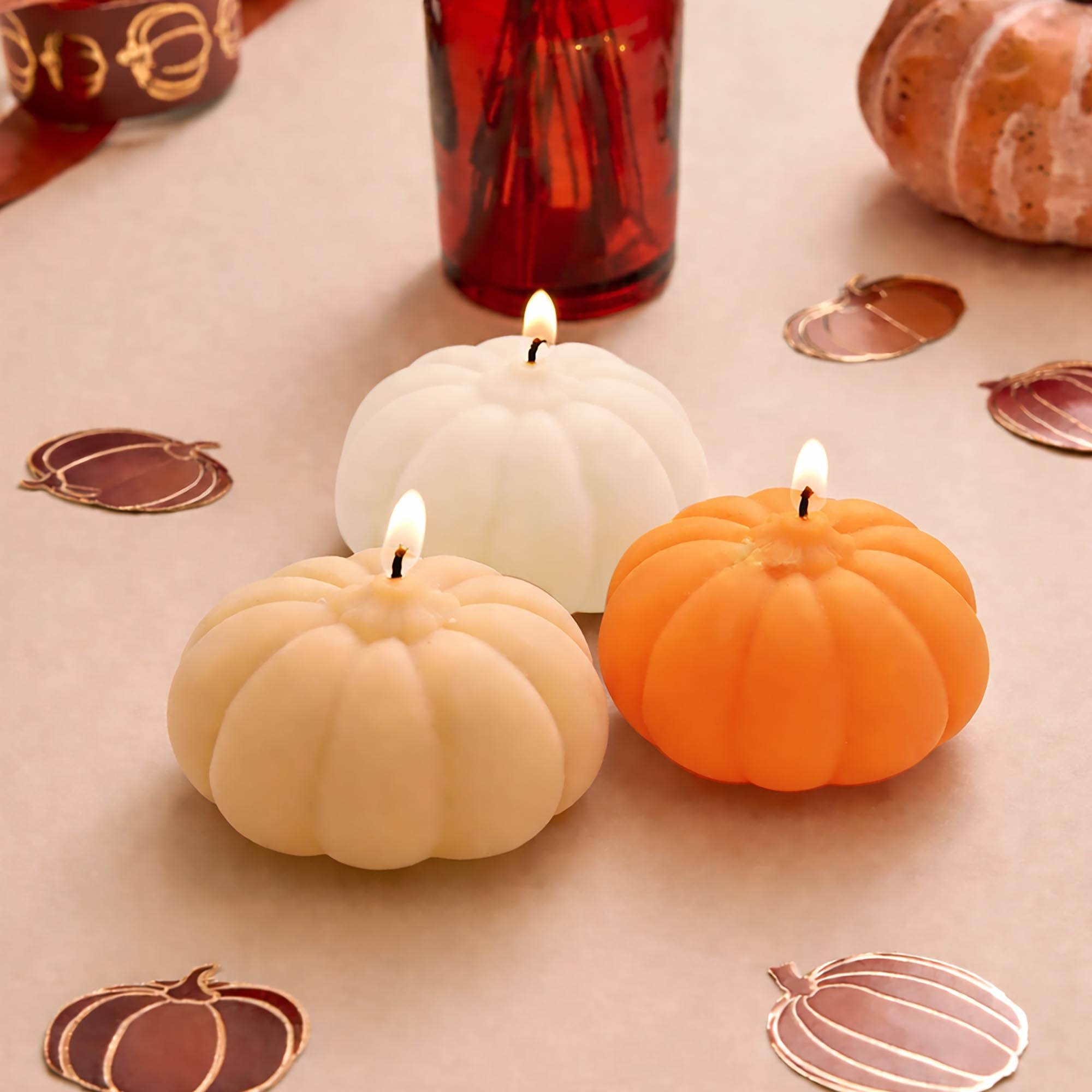Pumpkin Candles - Pack of 3