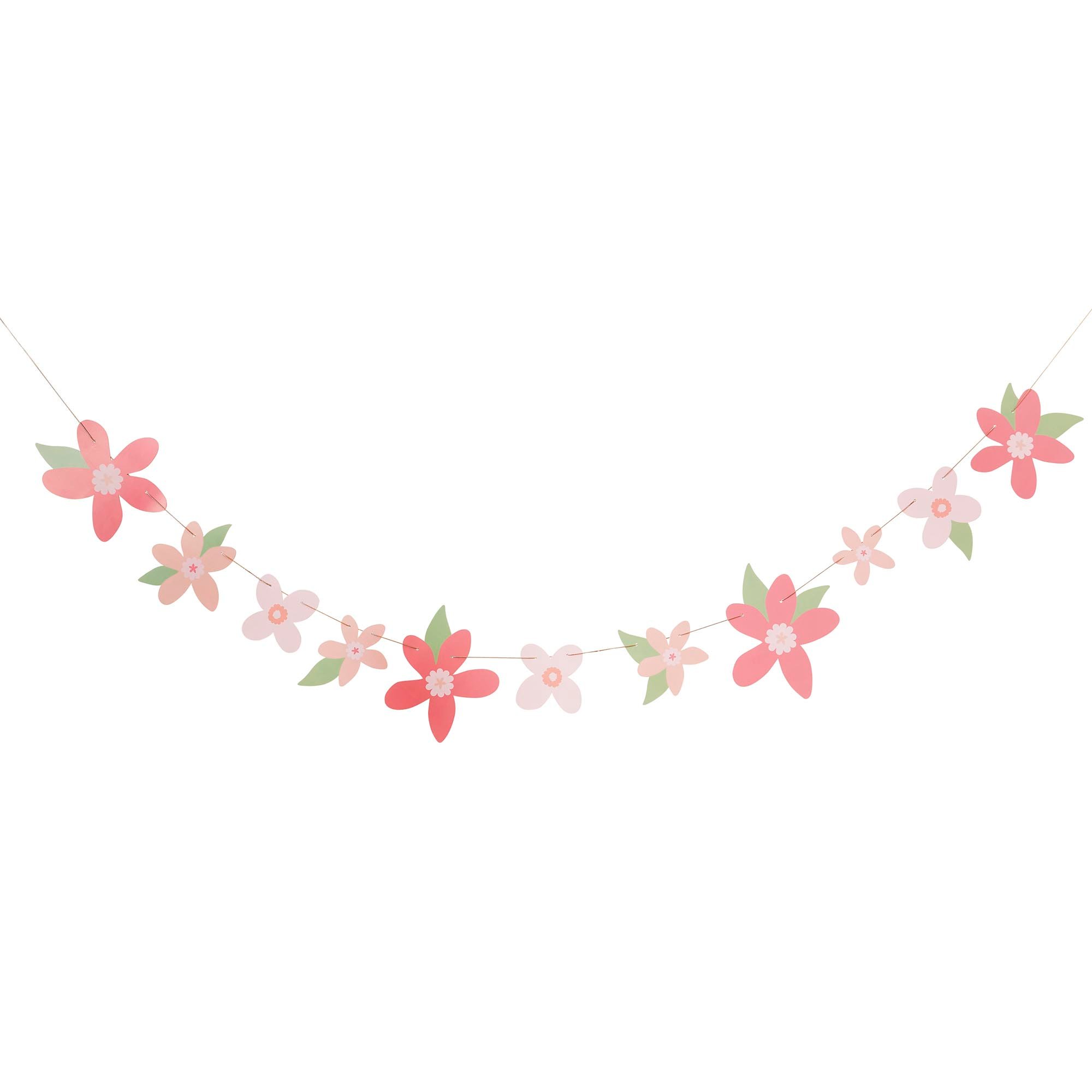Pink Flower Card Garland 2m