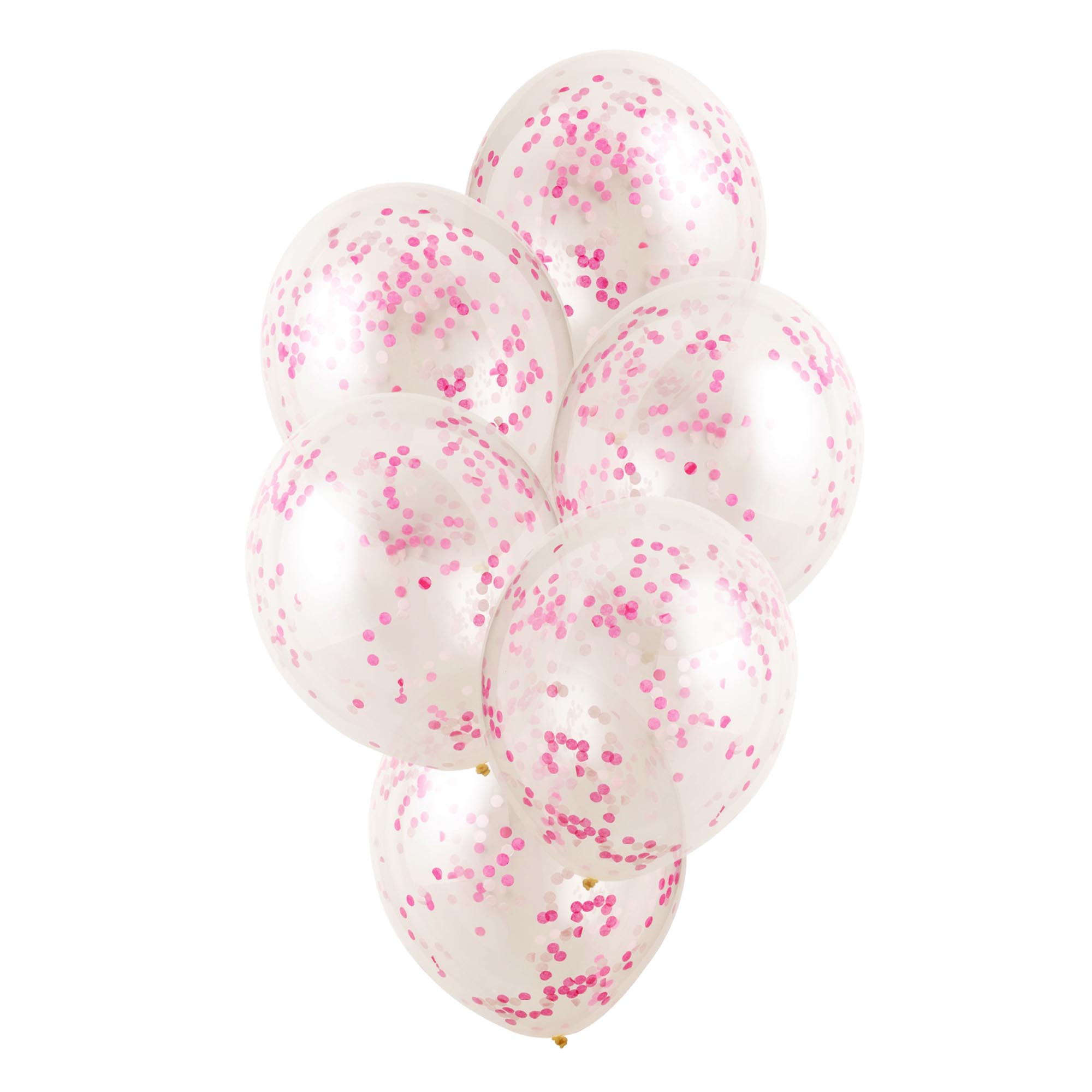 12-Inch Pink Confetti Balloons - Pack of 6