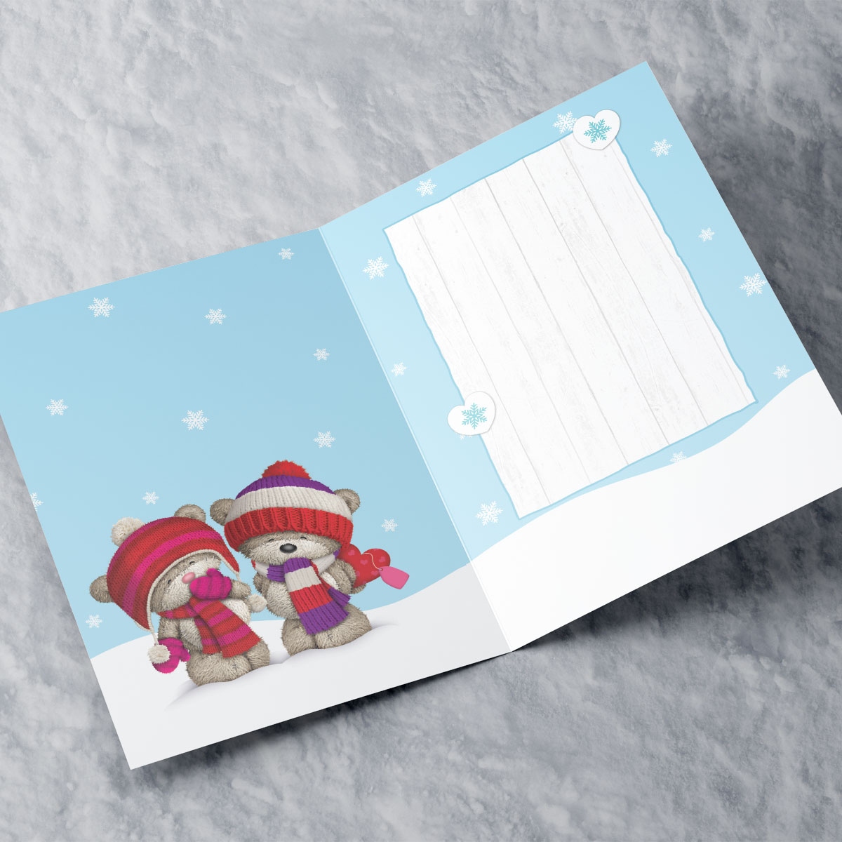 Personalised Hugs Bear Christmas Card - Brother & Sister-in-Law With Love