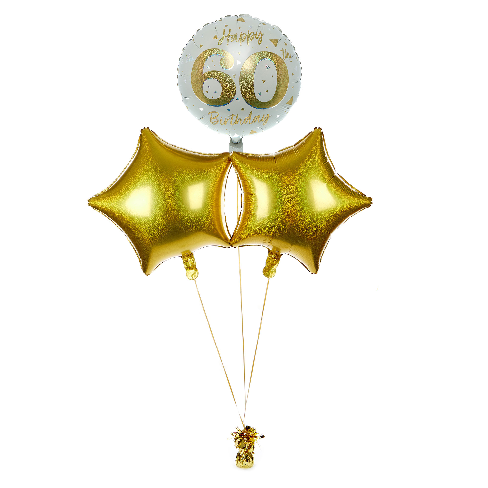 Happy 60th Birthday Balloon Bouquet - DELIVERED INFLATED!