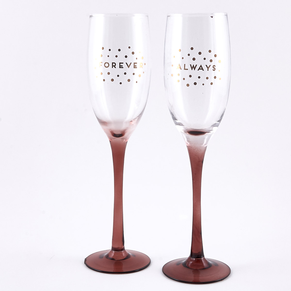 Forever Always' Engagement Champagne Flutes