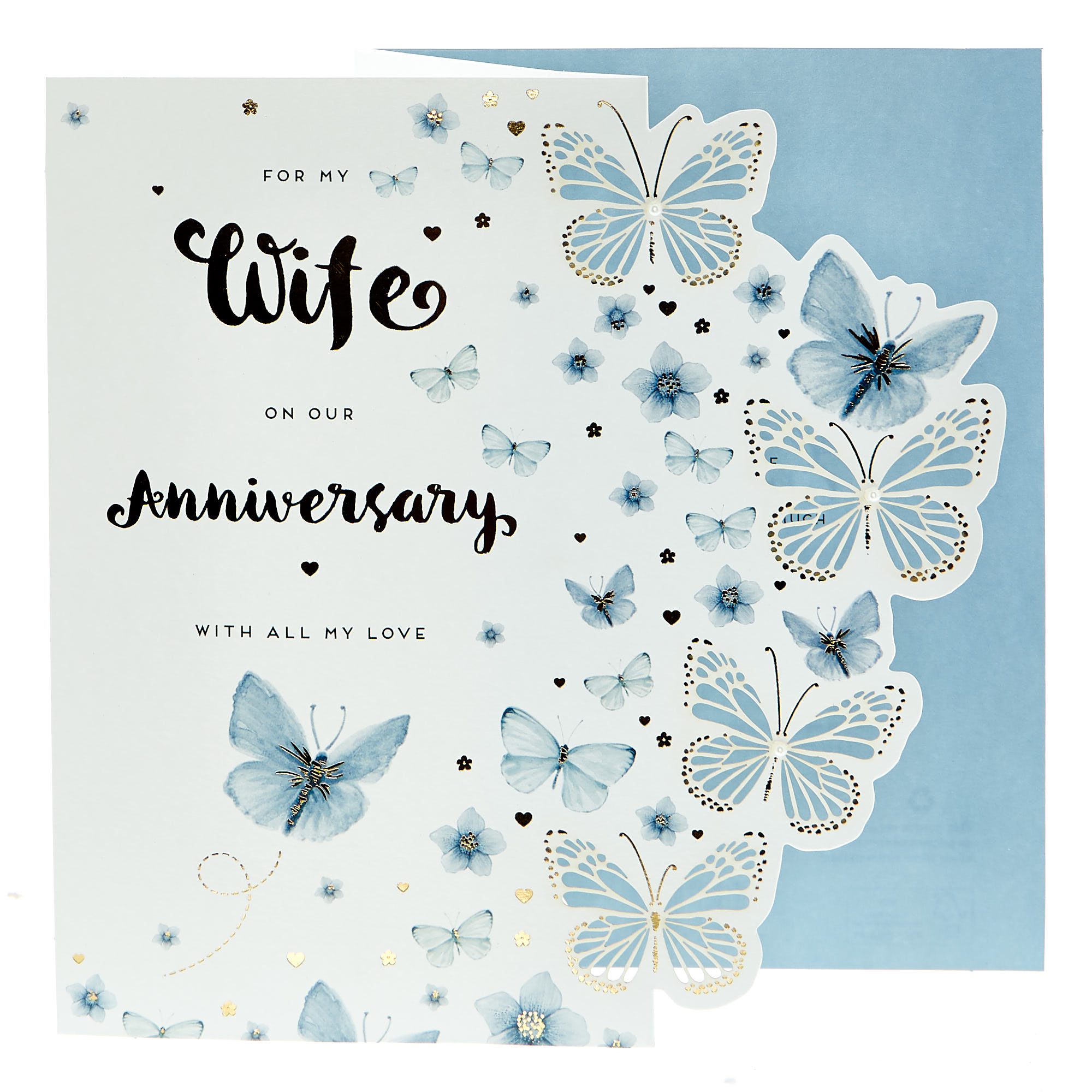 3D Anniversary Card - For My Wife, Butterflies