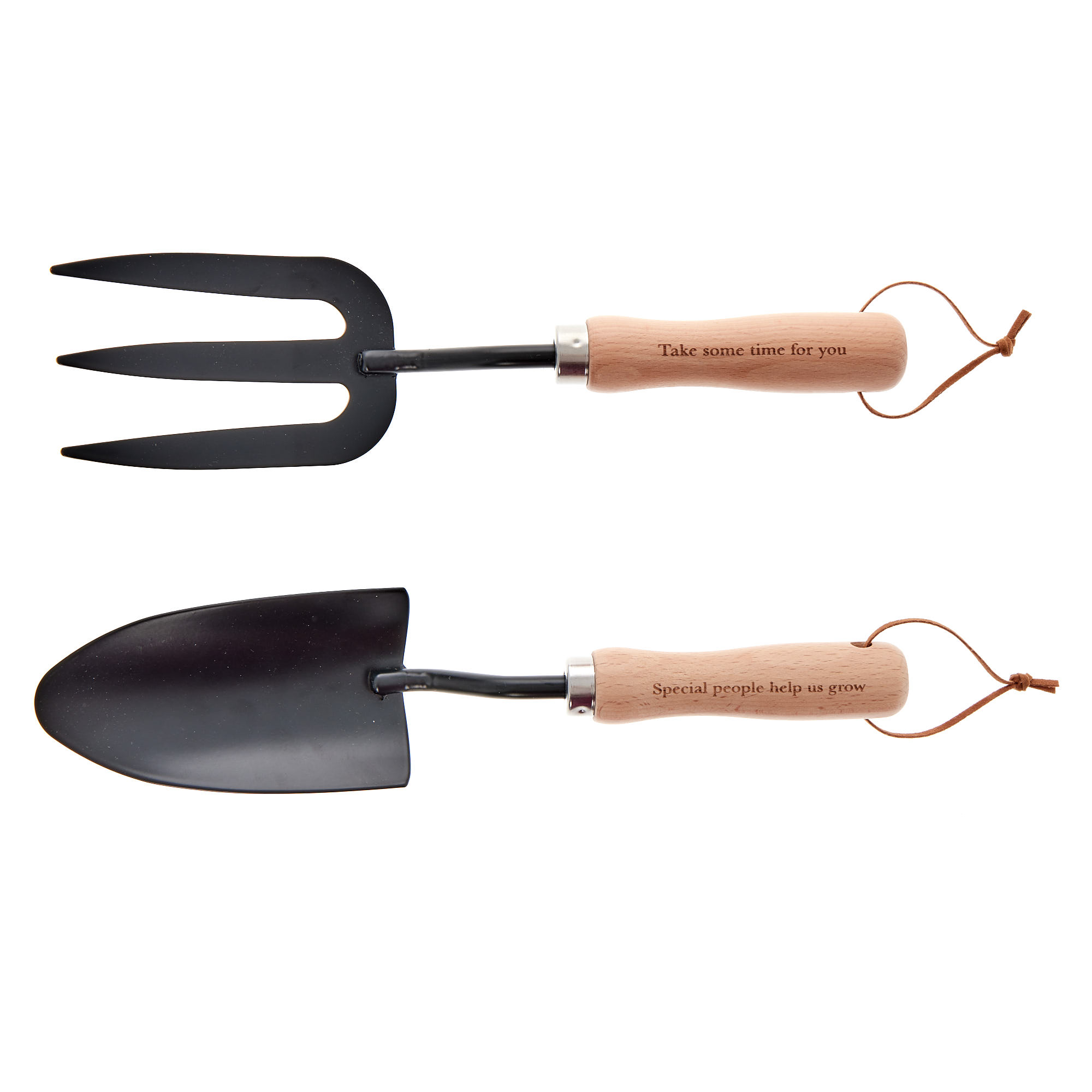 Wooden Handle Trowel & Fork Hand Tool Set