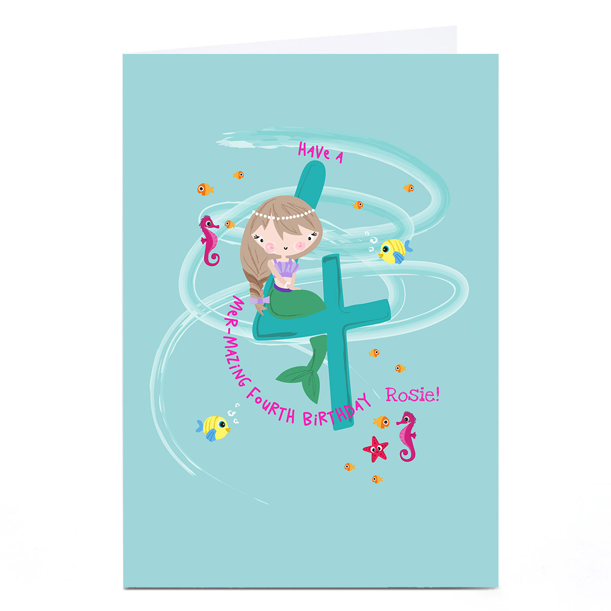 Personalised Rachel Griffin Birthday Card - 4, Mer-mazing Birthday 