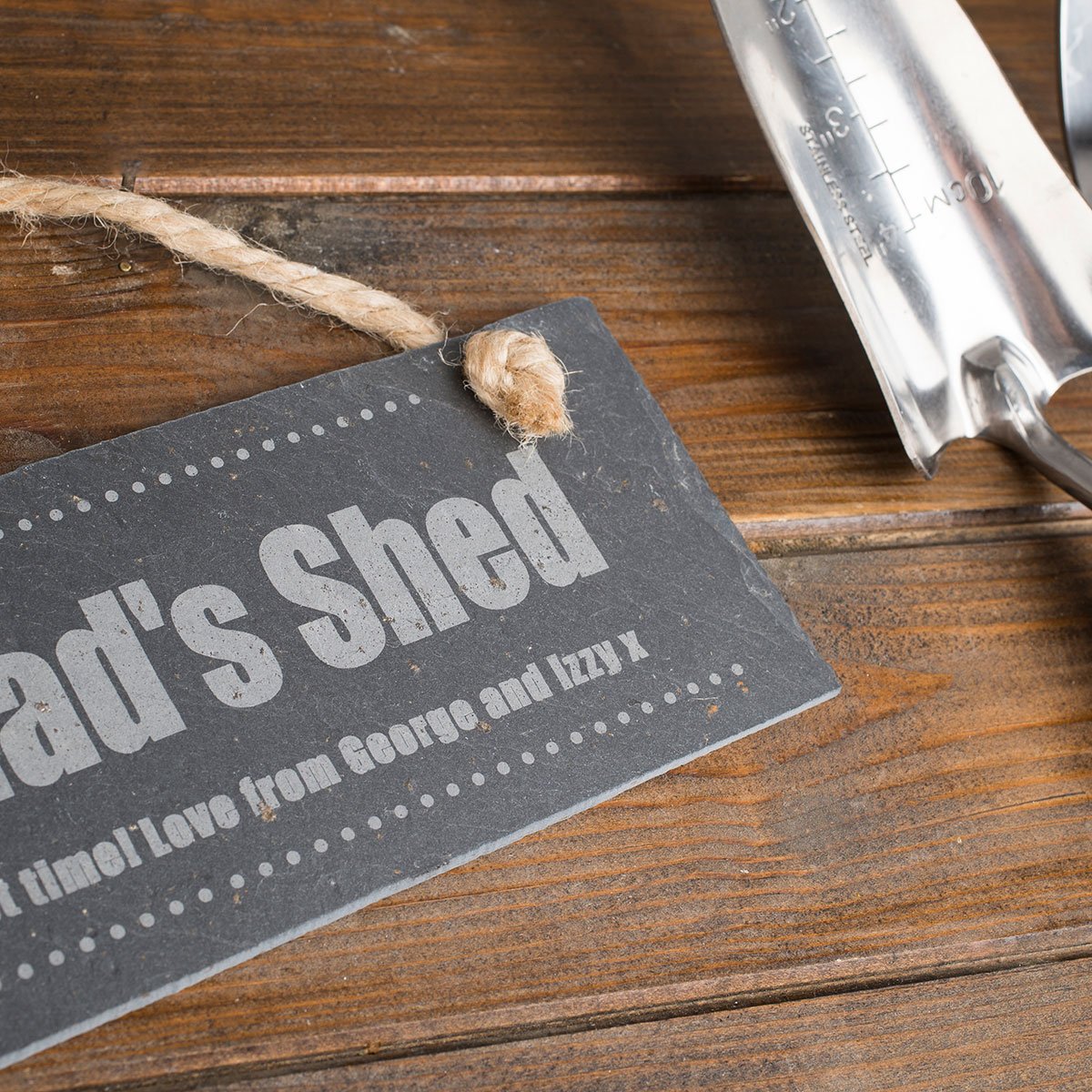 Personalised Engraved Grandad's Shed Hanging Slate Sign