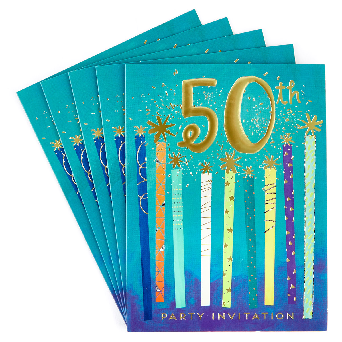 50th Birthday Party Invitations - Pack of 12