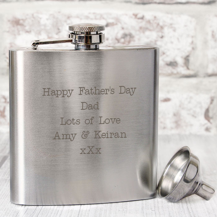 Personalised Father's Day Stainless Steel Hip Flask