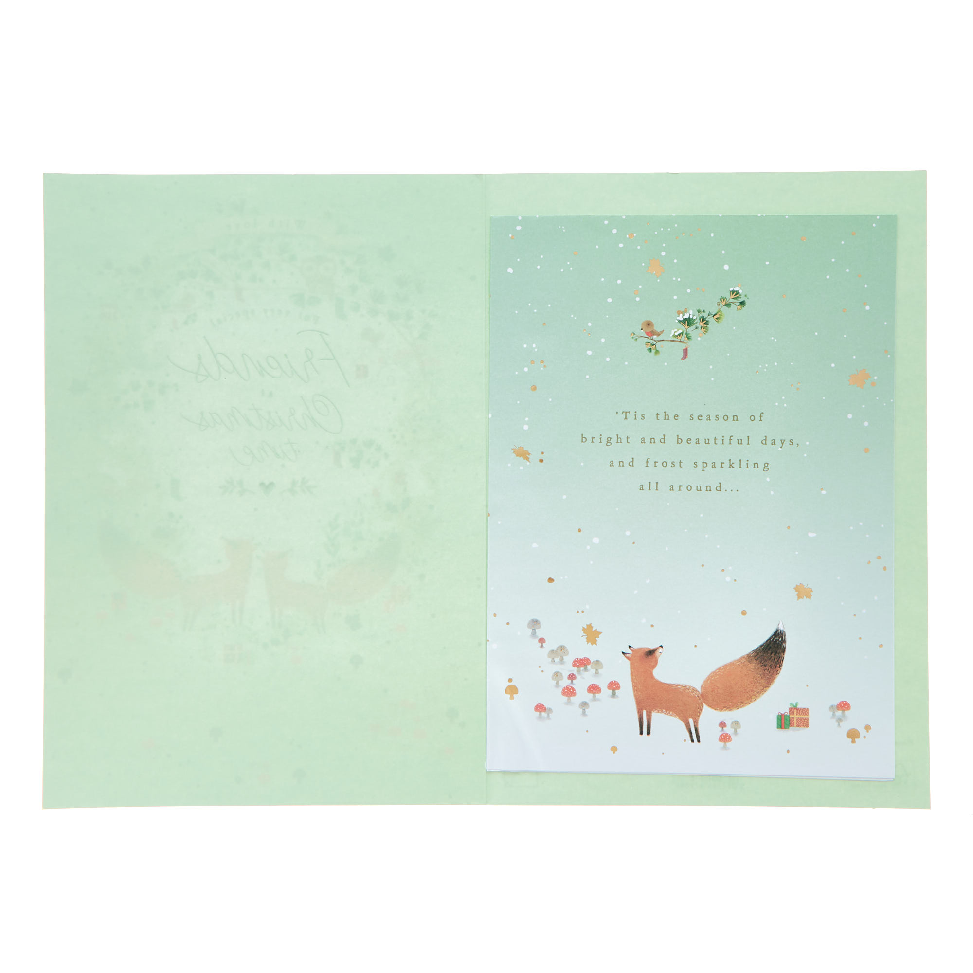Friends Wreath & Foxes Christmas Card