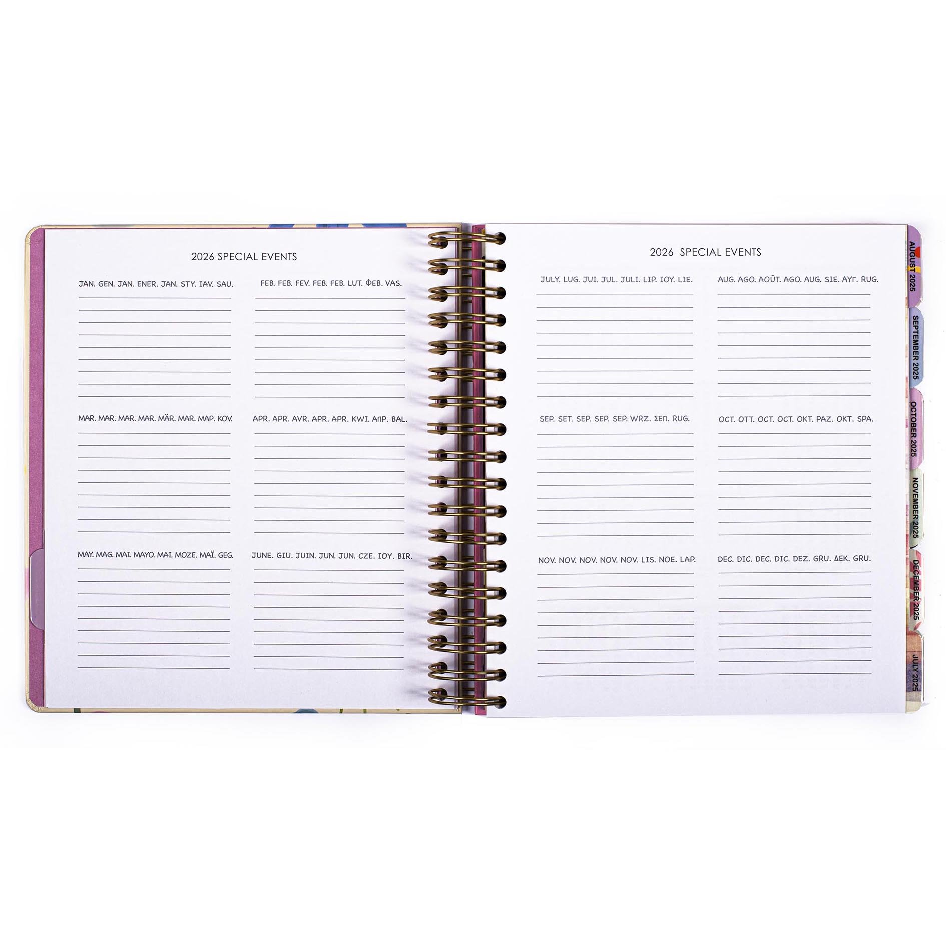18-Month Floral Weekly Organiser (August 2025 - December 2026)