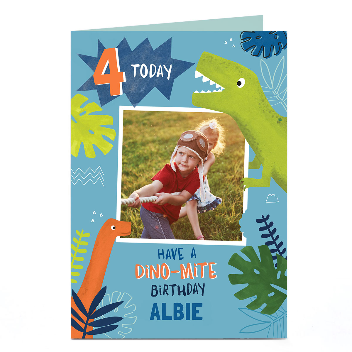 Personalised Birthday Photo Card - Dino-mite Birthday 