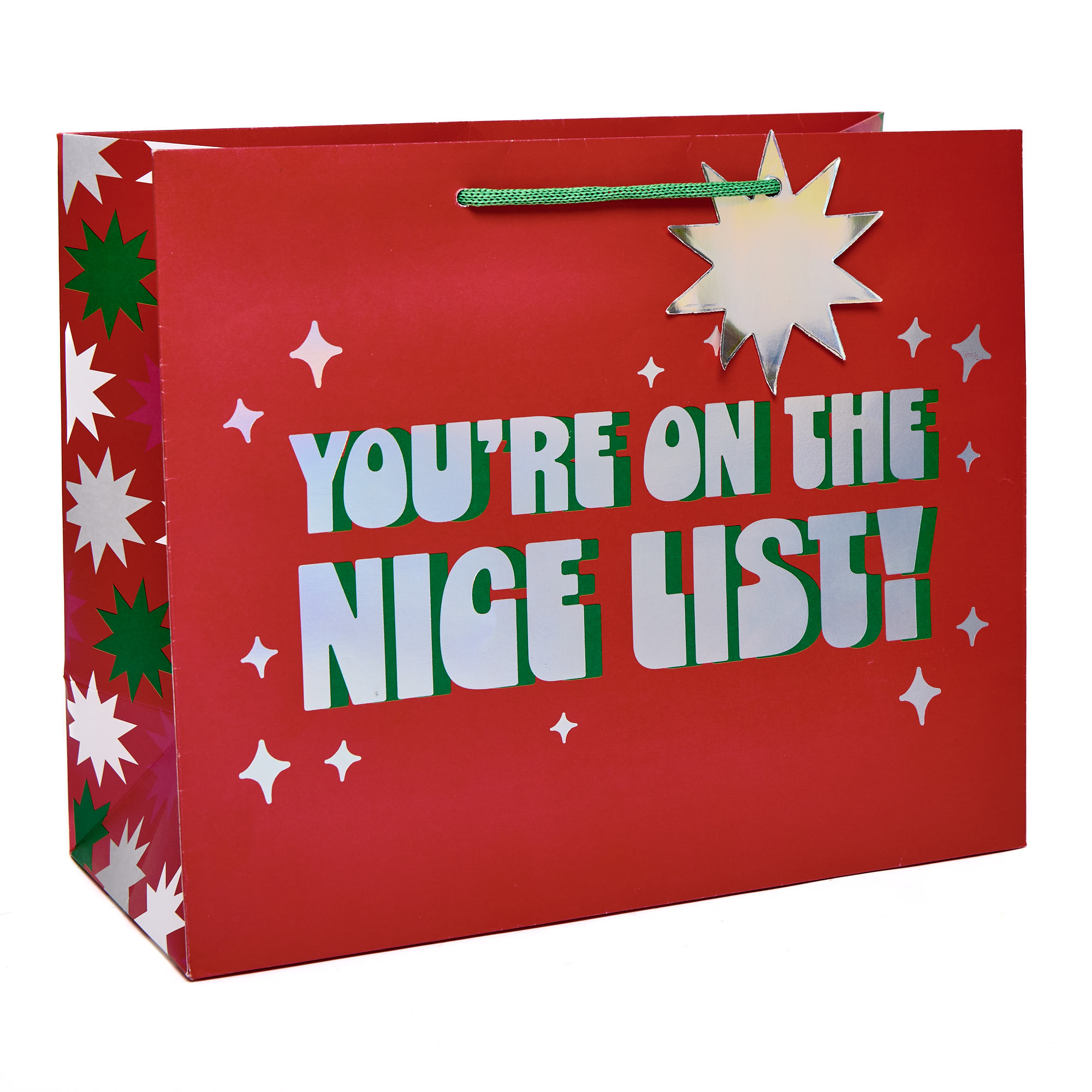 On The Nice List Large Landscape Christmas Gift Bag
