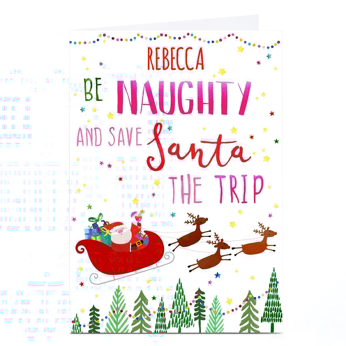Personalised Nik Golesworthy Christmas Card - Be Naughty
