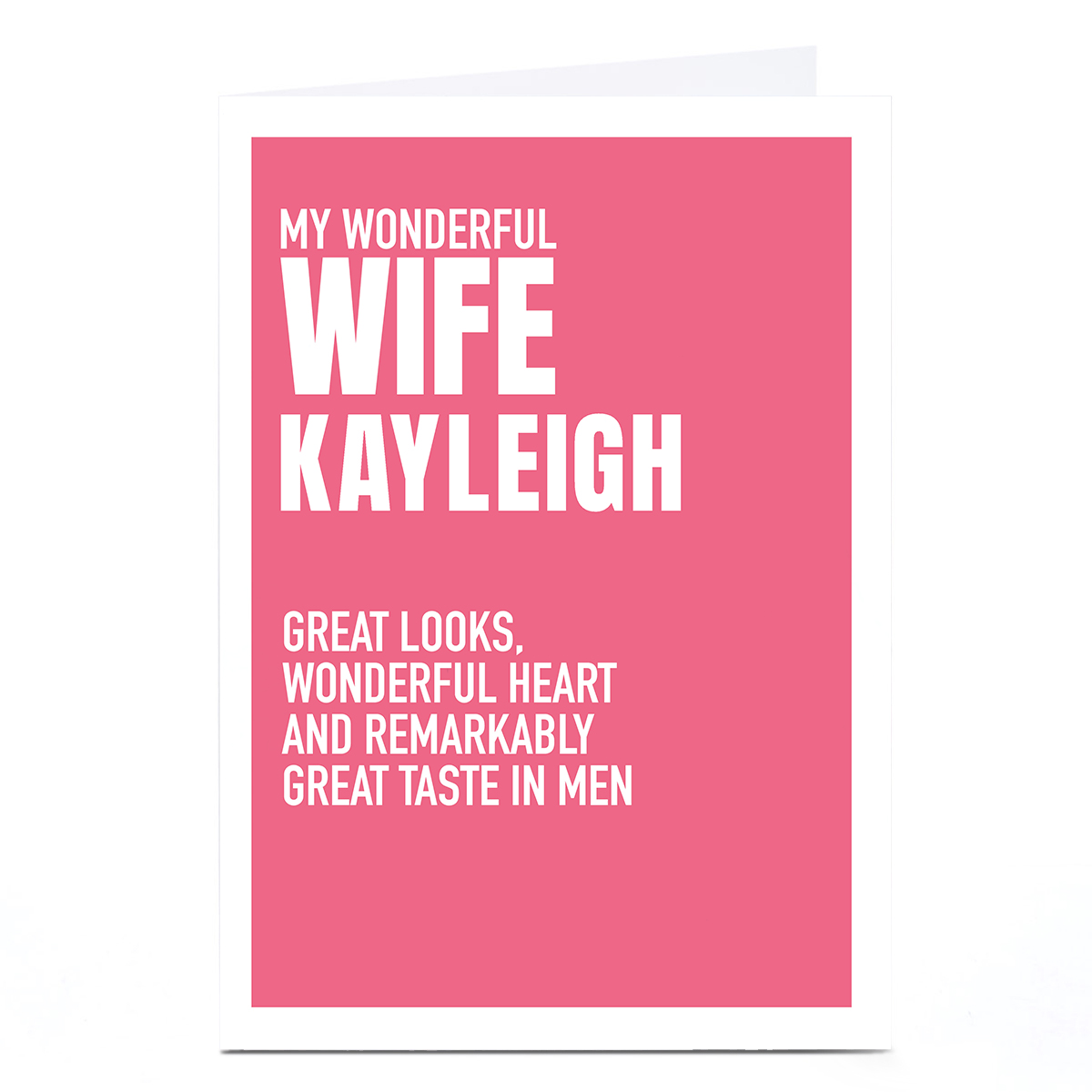 Personalised Wordee Card - Great Taste in Men