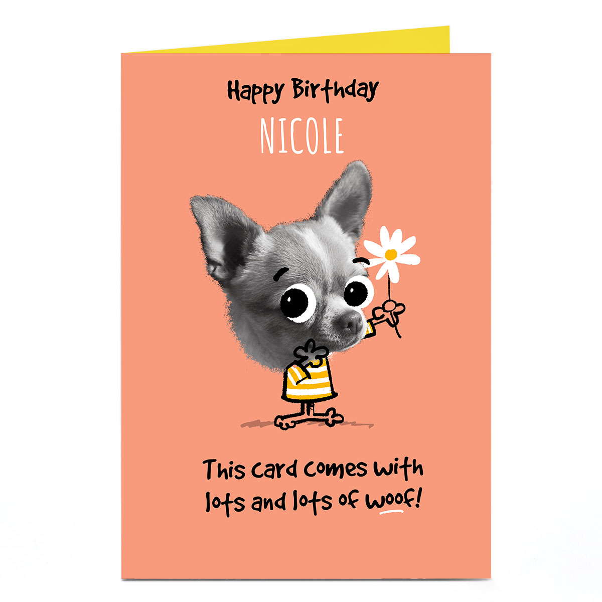 Personalised Pink Pet Shop Birthday Card - Lots Of Woof