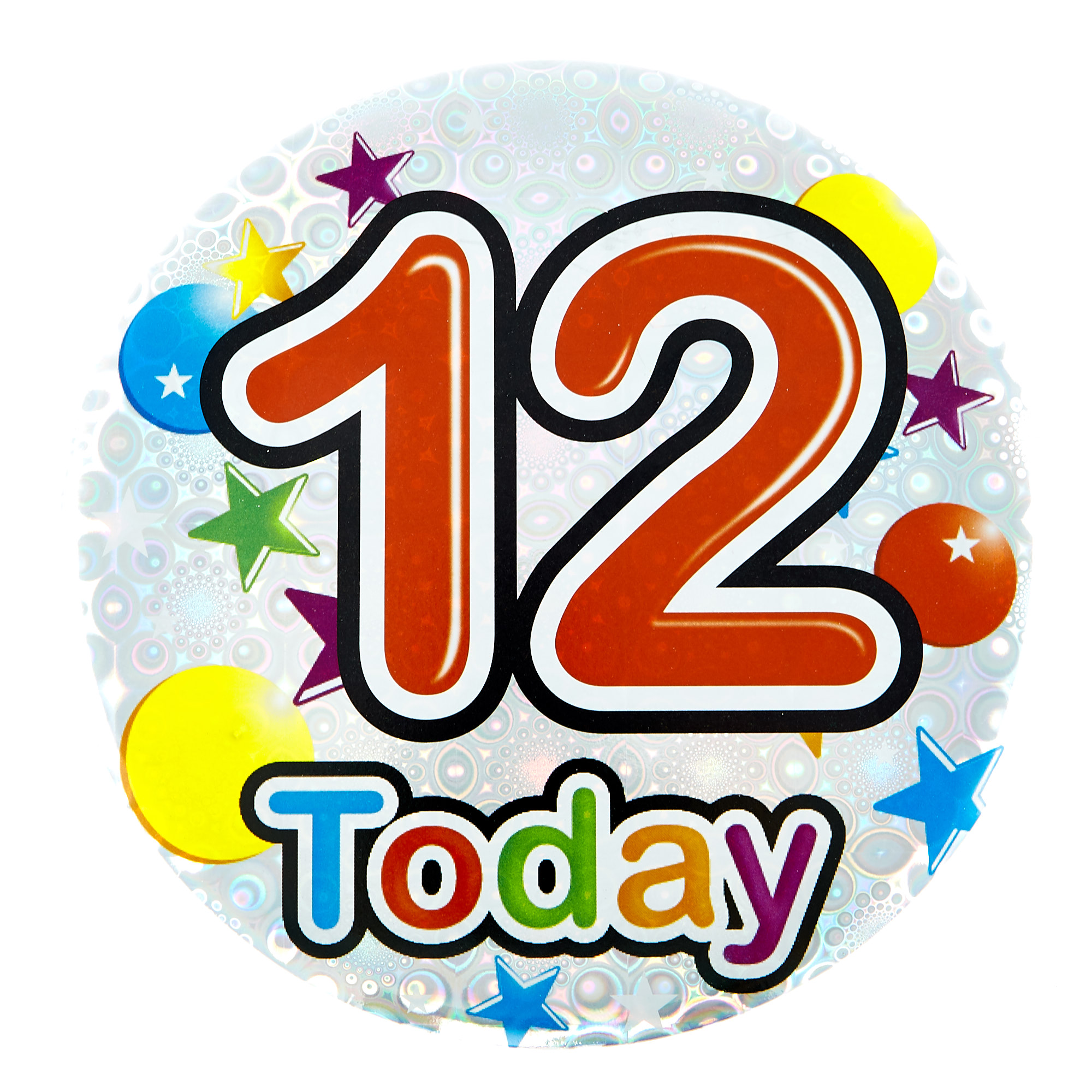 Giant 12th Birthday Badge - Silver