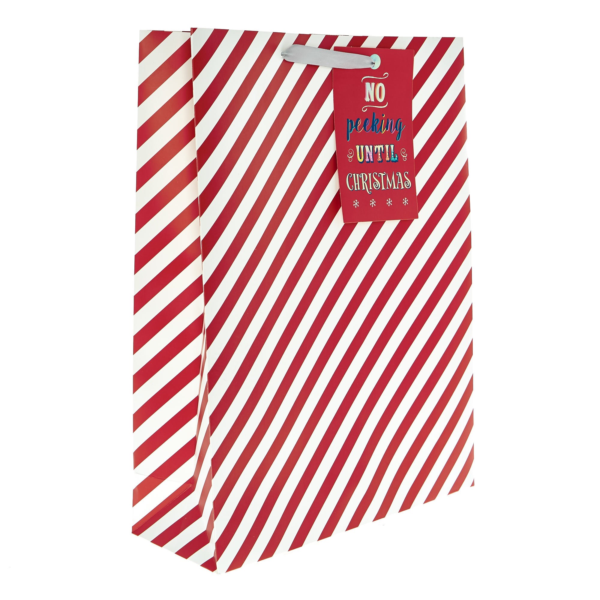 Buy Extra Large Portrait Christmas Gift Bag - Candy Stripes for GBP 1.