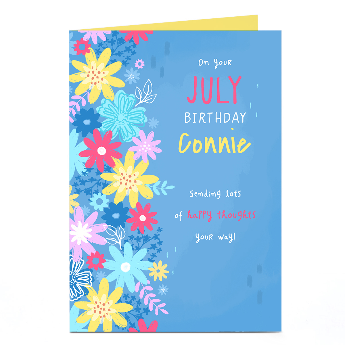 Personalised Birthday Card - July Birthday Happy Thoughts