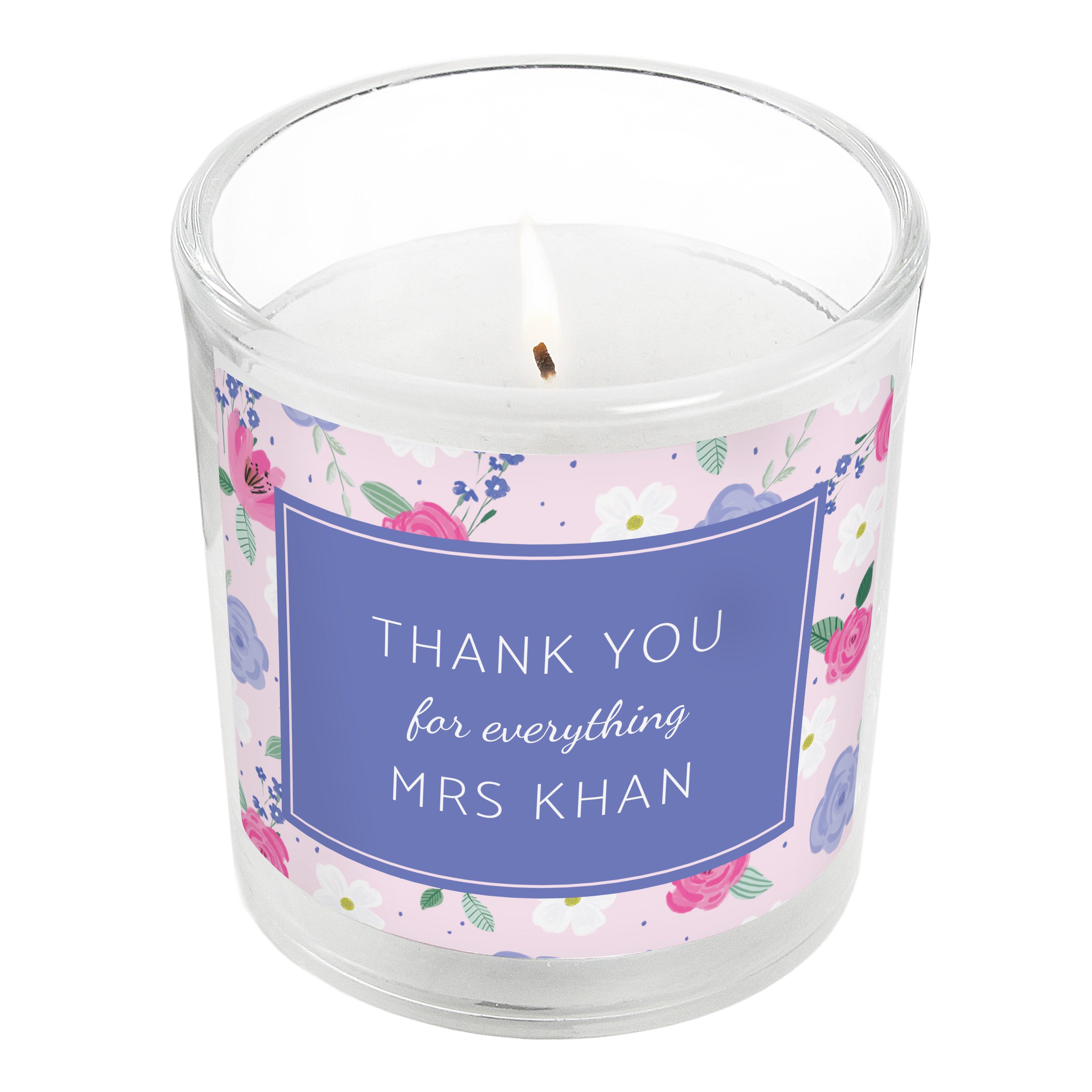 Personalised Candle In Floral Jar