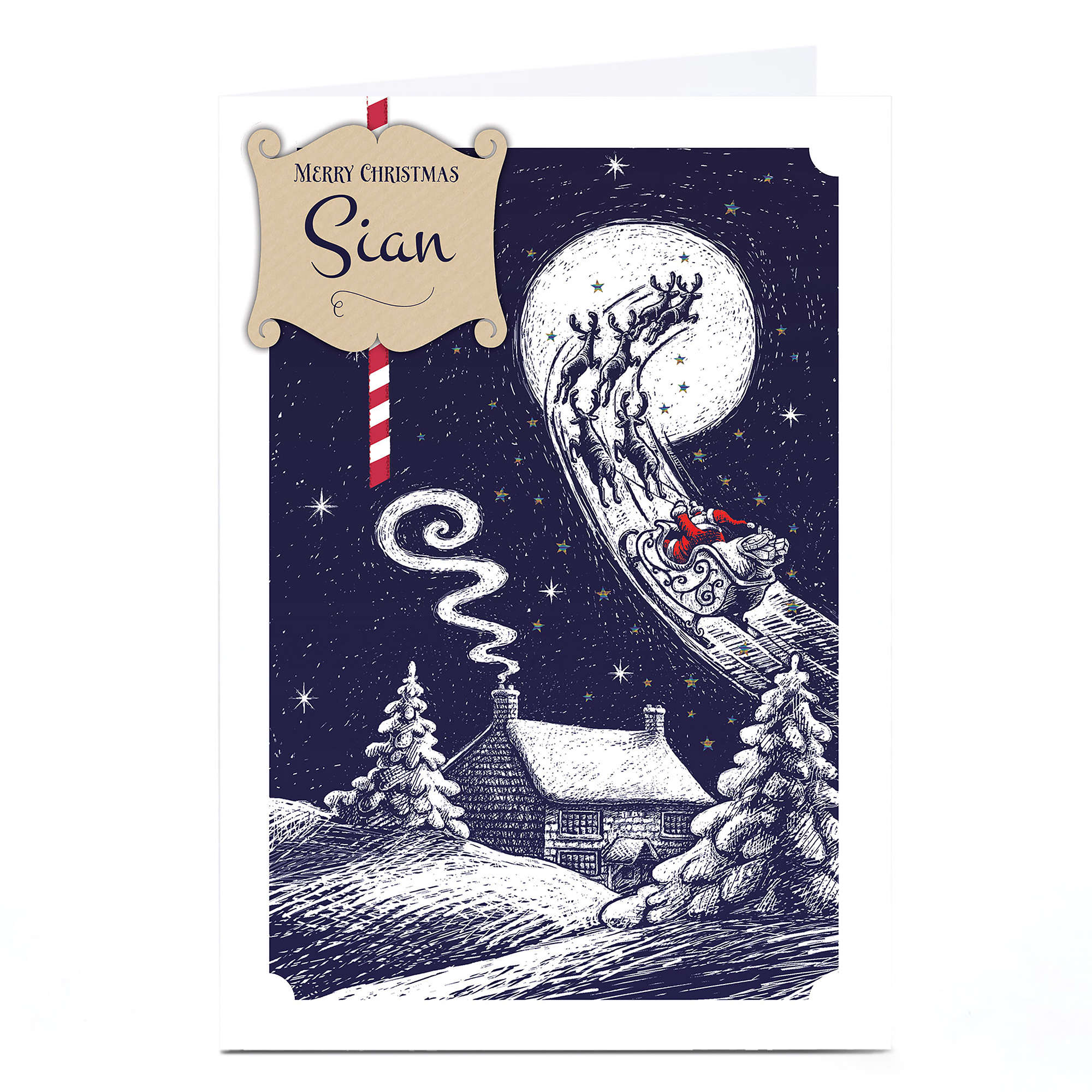 Personalised Christmas Card - Santa Sketch