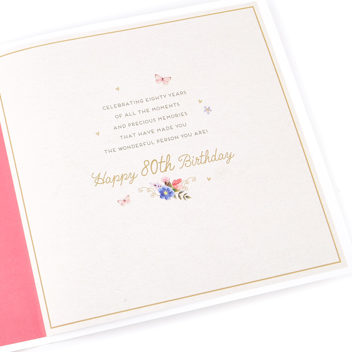 Exquisite Collection 80th Birthday Card - Any Female Recipient (Stickers Included) 