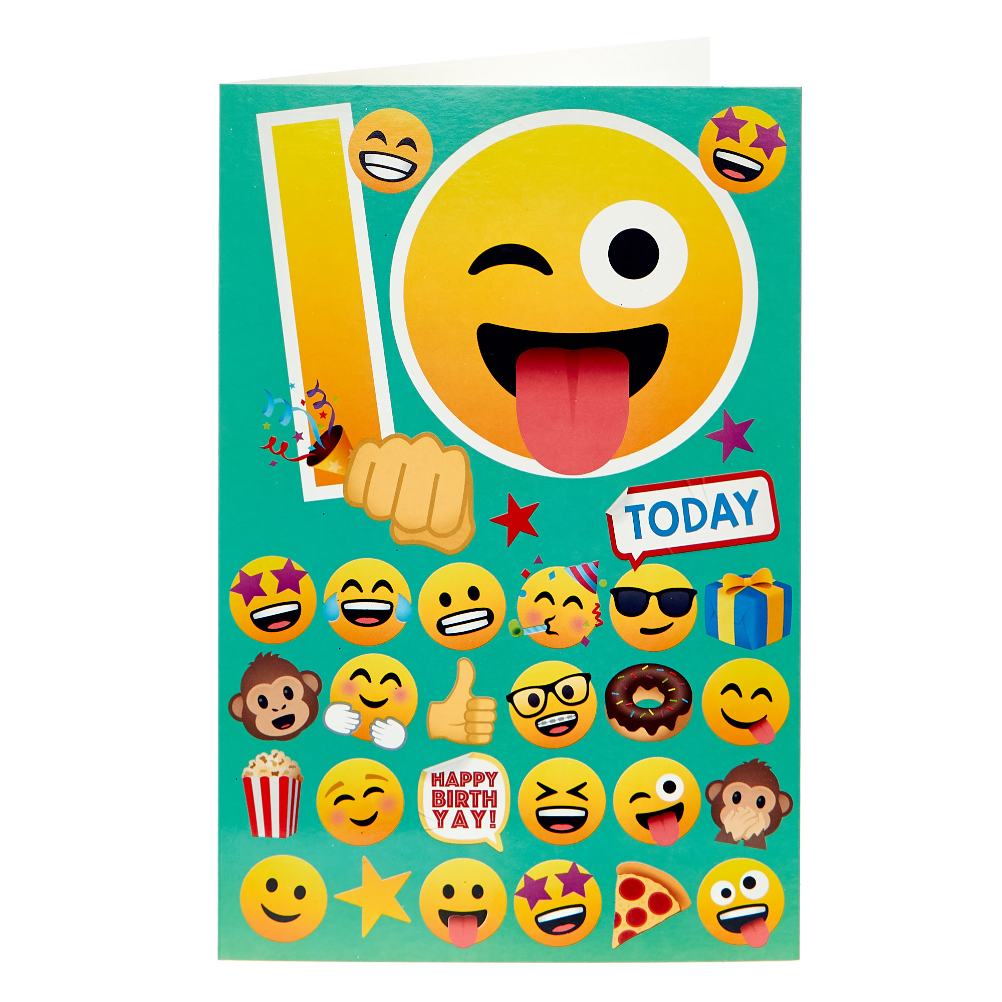 Emoji 10th Birthday Card