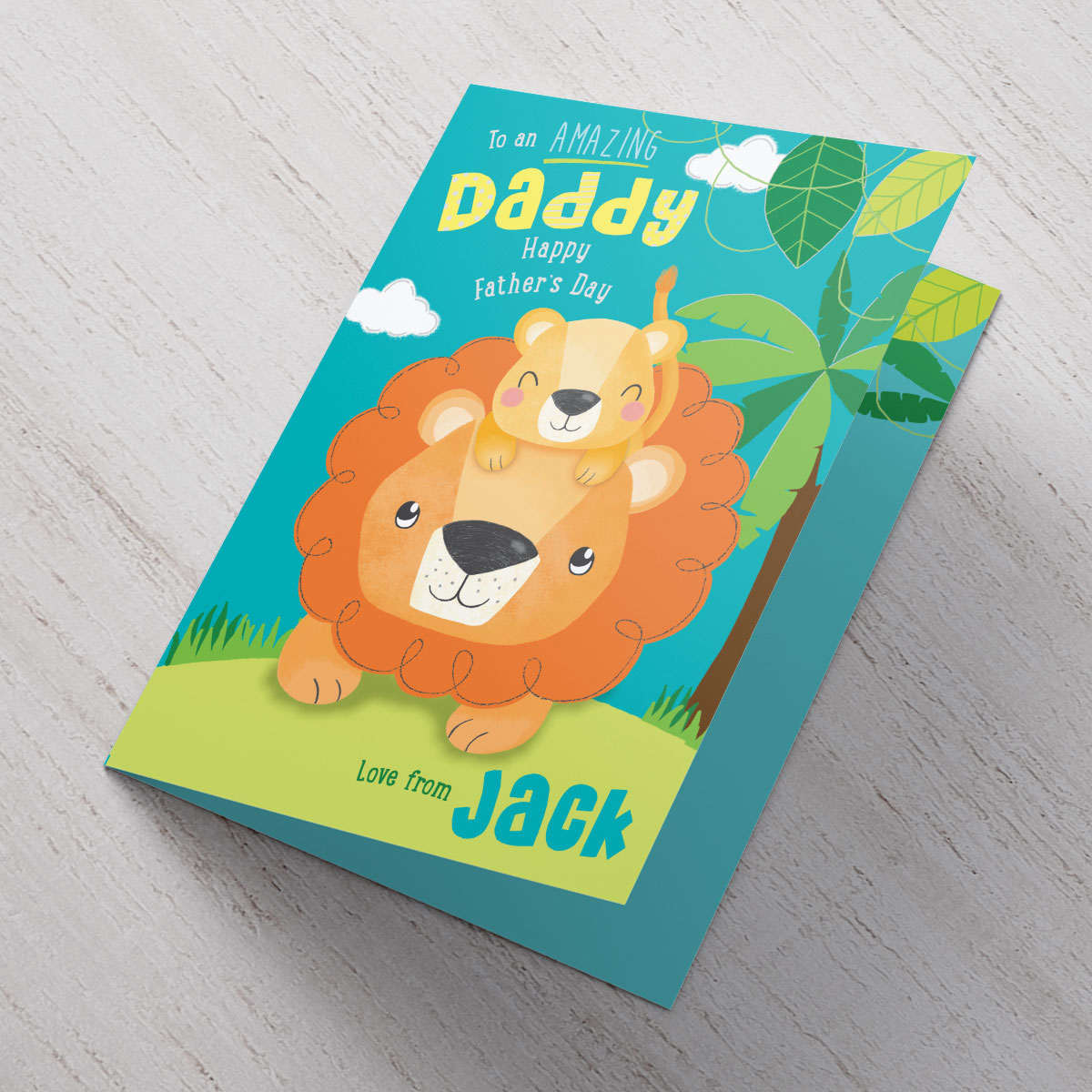 Personalised Father's Day Card - Amazing Daddy Lion