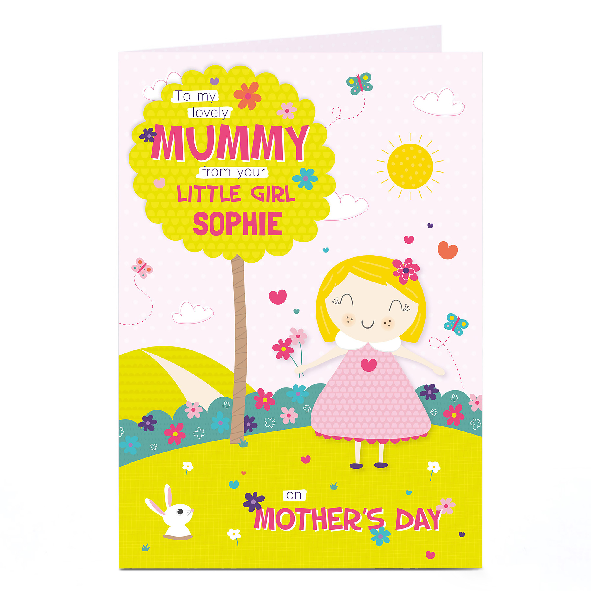 Personalised Mother's Day Card - Lovely Mummy From Your Little Girl