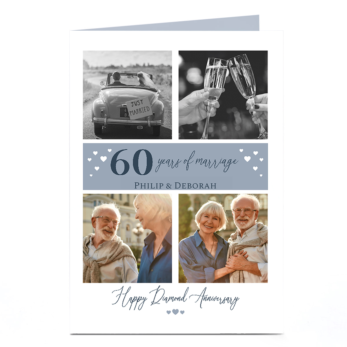 Photo 60th Anniversary Card - Happy Diamond Anniversary