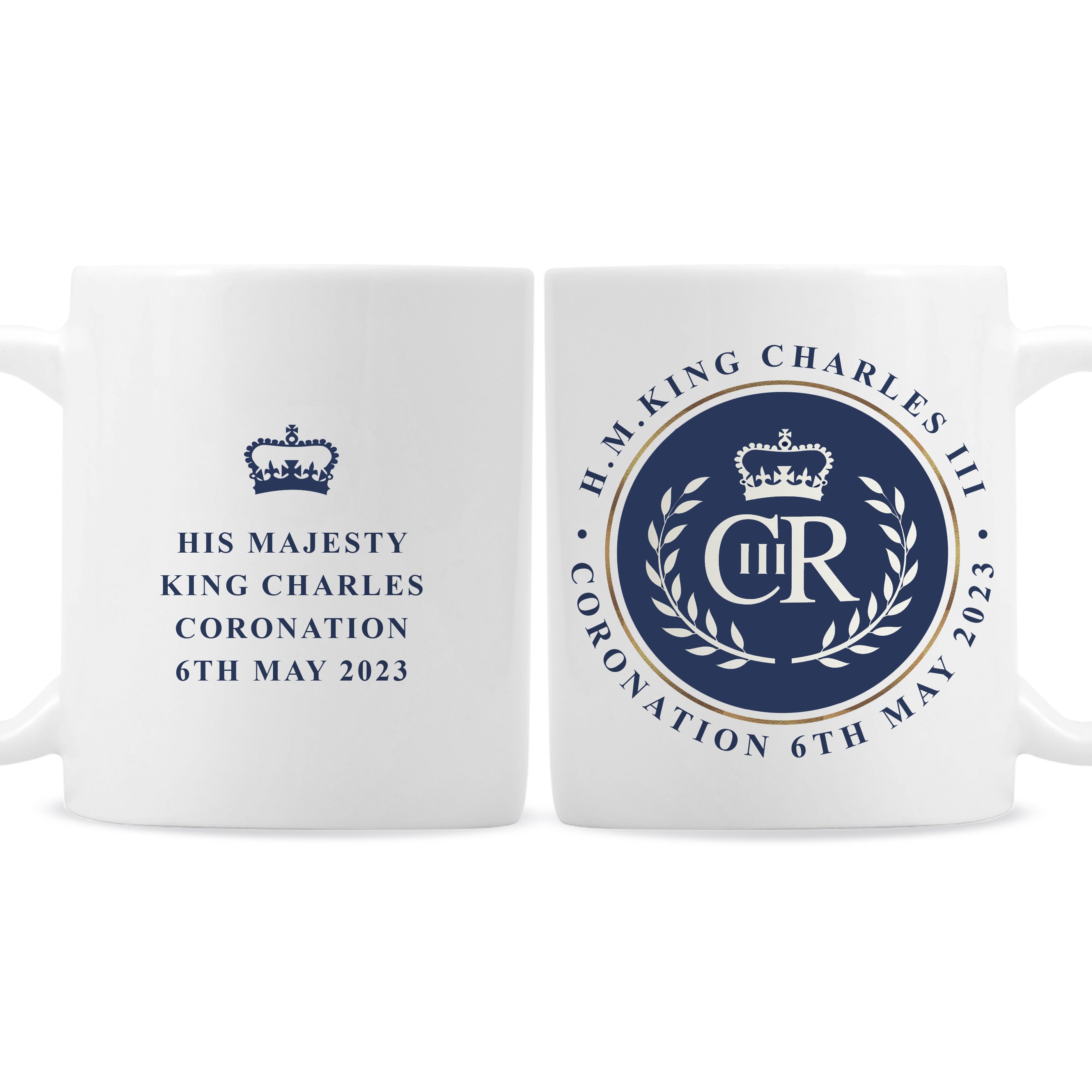 Personalised King's Coronation Blue Crest Mug