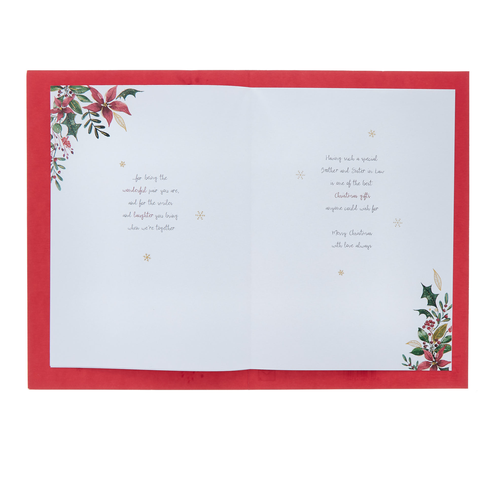 Brother & Sister In Law Poinsettia Christmas Card