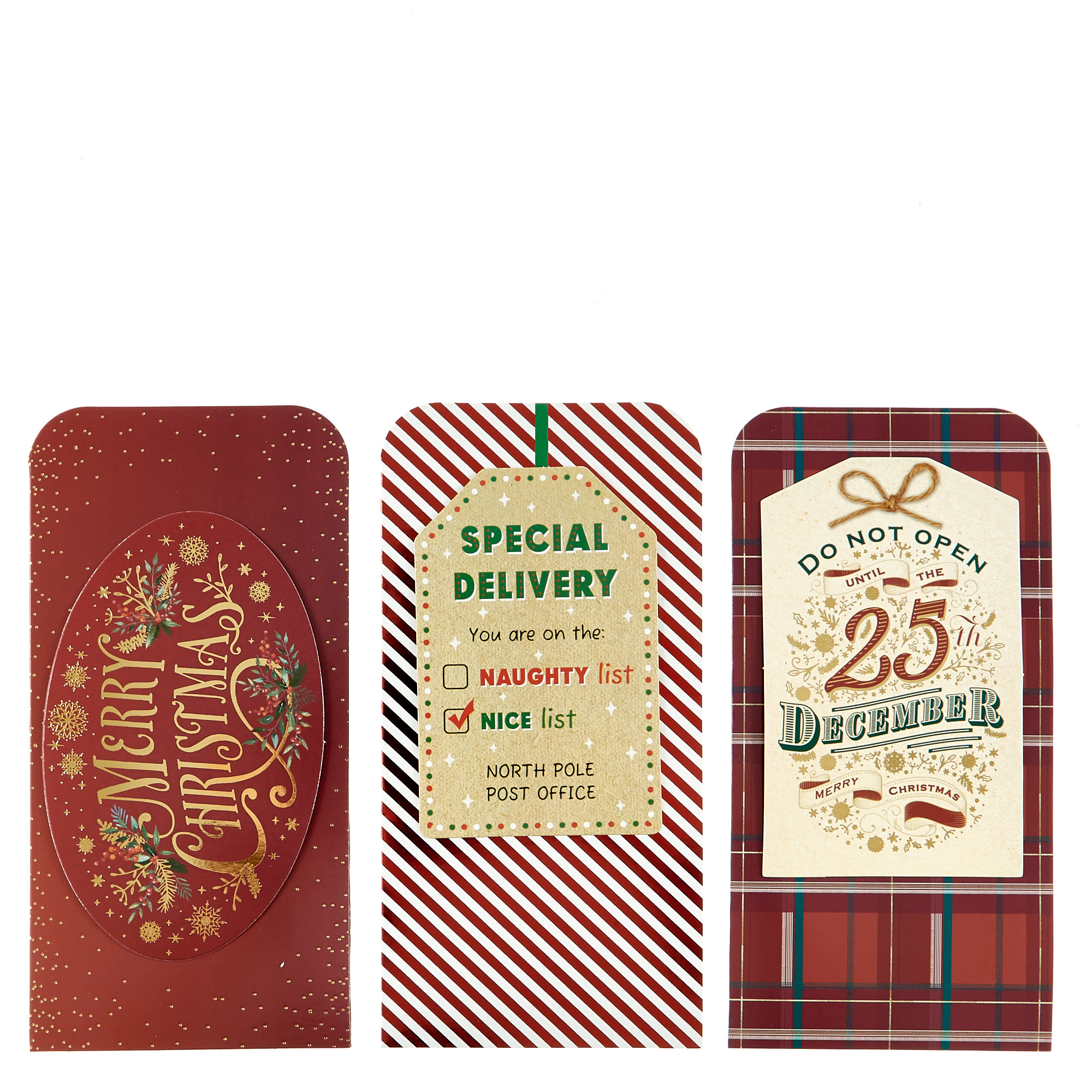 Handcrafted Merry Christmas Money Wallets - Pack of 3