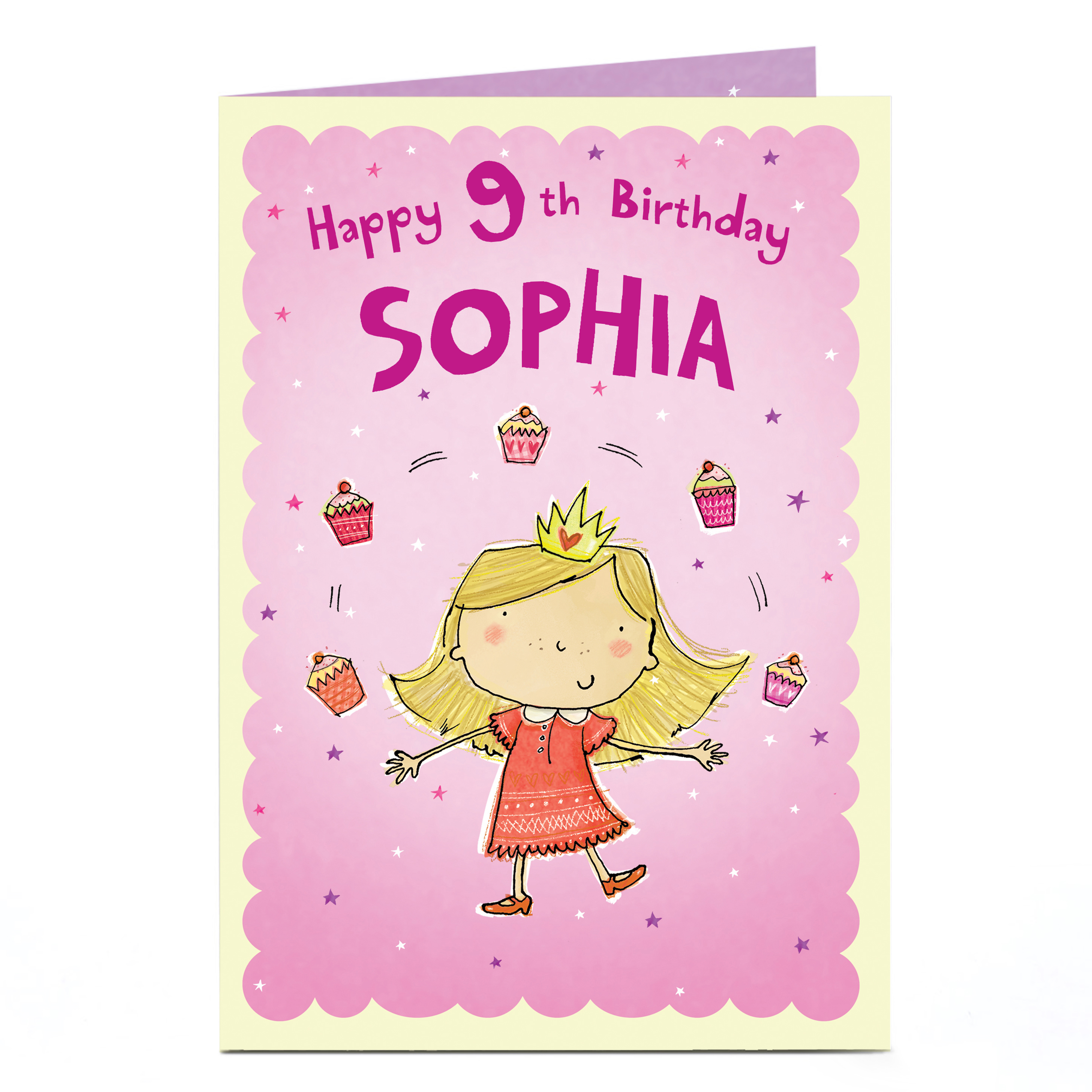 Personalised Editable Age Birthday Card - Juggling Cupcakes